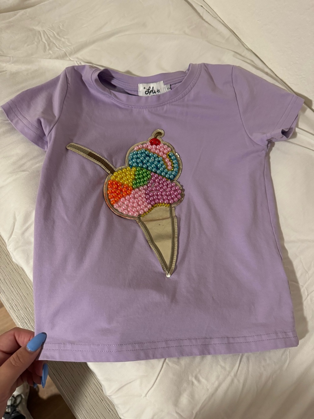 Lola & the boys Purple ice cream tee
